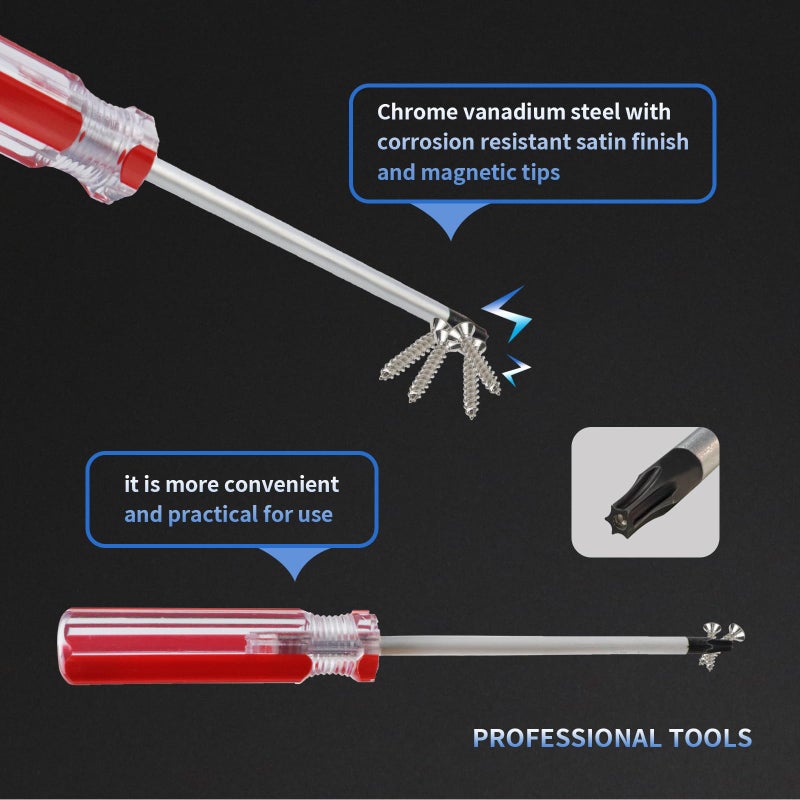 Antrader T20 5mm Magnetic Tip Plastic Grip Torx Security Screwdriver 100mm Long - Image 5